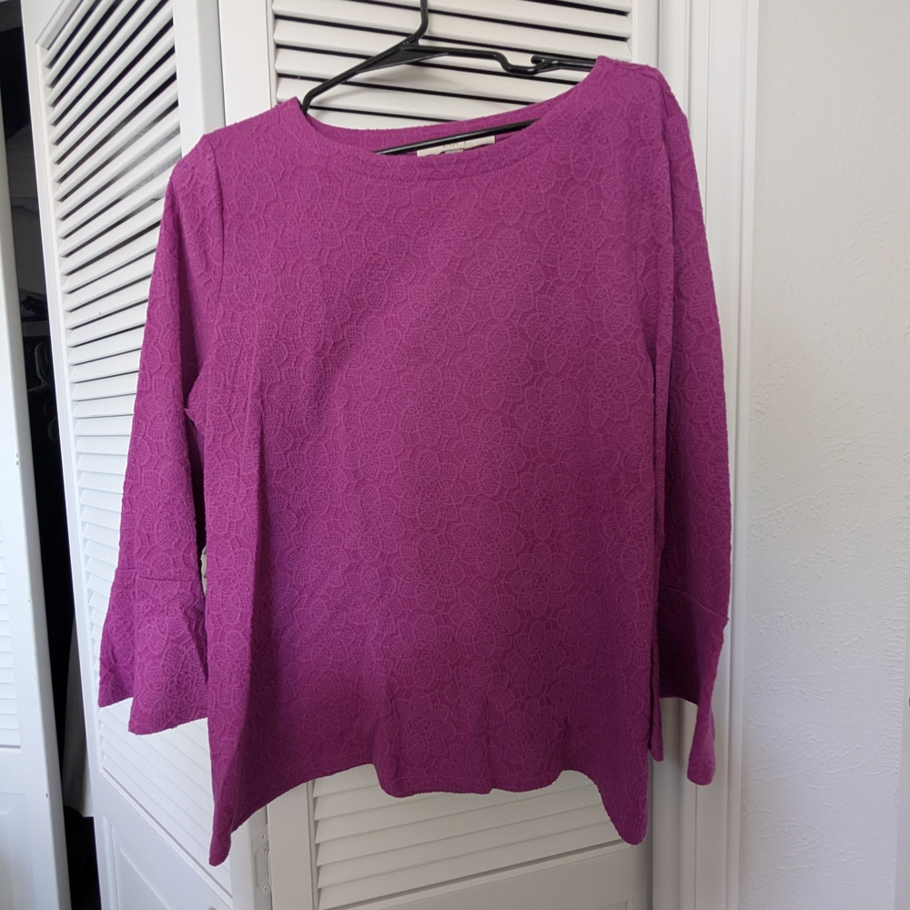LOFT Fuchsia Long Sleeve Top